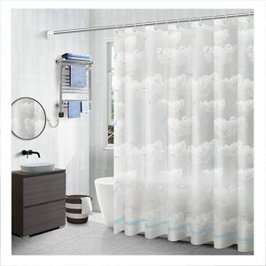 LINGHHANG 150 x 180CM Translucent Shower Curtain Waterproof Plaid Seagull Print Bath Partition with Hooks Bathroom Accessories LINGHHANG 150 x 180CM Translucent Shower Curtain Waterproof Plaid Seagull Print Bath Partition with Hooks Bathroom Accessories