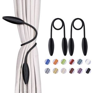 LYCXAMES 2 Pack Creative Twist Curtain Tiebacks (Black) European Style Decorative Curtain Holdbacks for Home Office Window Blackout Sheer Curtains LYCXAMES 2 Pack Creative Twist Curtain Tiebacks (Black) European Style Decorative Curtain Holdbacks for Home Office Window Blackout Sheer Curtains