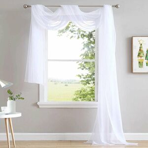 BRIDAY White Sheer Window Sashes 216 Inch Extra Long, Soft Voile Textured Canopy Bed Sash Curtains for Event Designs/Home Decor, 60 Inch Wide, Set of 2 BRIDAY White Sheer Window Sashes 216 Inch Extra Long, Soft Voile Textured Canopy Bed Sash Curtains for Event Designs/Home Decor, 60 Inch Wide, Set of 2