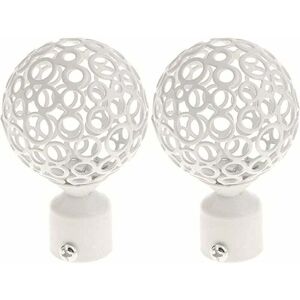 Linghhang - 2pcs Curtain Rod End Cap 28mm White, Pair Curtain Rod End Cap Drapery Rail Pole Head For Curtain Rod Decoration Linghhang - 2pcs Curtain Rod End Cap 28mm White, Pair Curtain Rod End Cap Drapery Rail Pole Head For Curtain Rod Decoration