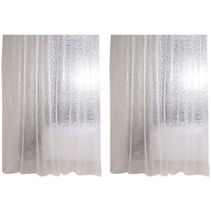 Tlily - 2X eva Transparent Waterproof 3D Square Bathroom Curtain 71 Inch x 79 Inch, 24 Hooks Tlily - 2X eva Transparent Waterproof 3D Square Bathroom Curtain 71 Inch x 79 Inch, 24 Hooks