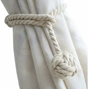 HOOPZI 4 Pack Curtain Tiebacks-Natural Cotton Curtain Rope Tieback, Handmade Rural Decorative Curtain Holdbacks (Beige) HOOPZI 4 Pack Curtain Tiebacks-Natural Cotton Curtain Rope Tieback, Handmade Rural Decorative Curtain Holdbacks (Beige)