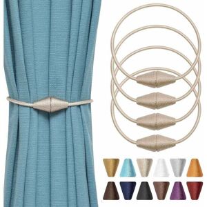 Linghhang - 4 Pack Magnetic Curtain Tiebacks Handmade Woven Rope Practical Decorative Curtain Holdbacks for Home Office (Beige) Linghhang - 4 Pack Magnetic Curtain Tiebacks Handmade Woven Rope Practical Decorative Curtain Holdbacks for Home Office (Beige)