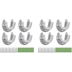 Tlily - 4 Pcs Stainless Steel Hanging Rod Bracket u Shaped Curtain Rod Bracket, Heavy Duty Round Tube Sockets with Screws (25mm) X2 I463236 Tlily - 4 Pcs Stainless Steel Hanging Rod Bracket u Shaped Curtain Rod Bracket, Heavy Duty Round Tube Sockets with Screws (25mm) X2 I463236