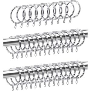 GOTRAYS 40 Pack Metal Curtain Rings for Curtains and Rods, Inner Diameter 30 mm, Silver Metal Rings, for Curtain Rods Curtain Accessories GOTRAYS 40 Pack Metal Curtain Rings for Curtains and Rods, Inner Diameter 30 mm, Silver Metal Rings, for Curtain Rods Curtain Accessories