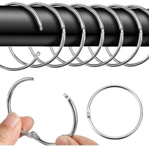 Mumu - 40 Pack Opening Curtain Rings, 50 mm Curtain Rings, Round Rings, Curtain Clips, Metal Clips for Shower Curtains and Curtain Rods (Silver) Mumu - 40 Pack Opening Curtain Rings, 50 mm Curtain Rings, Round Rings, Curtain Clips, Metal Clips for Shower Curtains and Curtain Rods (Silver)