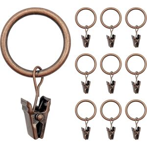 Linghhang - 40pcs Curtain Rings, Bronze Metal Curtain Hooks with Clip Retro Style, Heavy Duty Curtain Clip Rings for Window and Shower Curtains, 25mm Linghhang - 40pcs Curtain Rings, Bronze Metal Curtain Hooks with Clip Retro Style, Heavy Duty Curtain Clip Rings for Window and Shower Curtains, 25mm