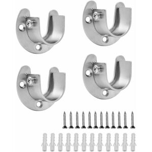 Dewdat - 4Pcs Curtain Rod Bracket Closet Pole Sockets u Shape Bracket Easy Installation or Removal 32mm Diameter Dewdat - 4Pcs Curtain Rod Bracket Closet Pole Sockets u Shape Bracket Easy Installation or Removal 32mm Diameter
