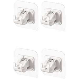 Ymyny - 4pcs White Curtain Rod Holders No Drilling Self Adhesive Clear Curtain Rod Holders mumu Ymyny - 4pcs White Curtain Rod Holders No Drilling Self Adhesive Clear Curtain Rod Holders mumu