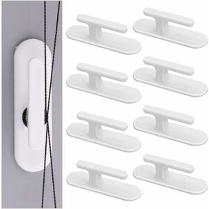 Cyslmuk - 8pcs White Safety Blind Roller, Adhesive Blind Cord Hook, Blind Cord Wall Clip Cyslmuk - 8pcs White Safety Blind Roller, Adhesive Blind Cord Hook, Blind Cord Wall Clip