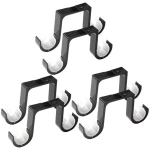 Tlily - 6Pcs Double Curtain Rod Brackets Ceiling Mount Supports Aluminum Alloy Black Tlily - 6Pcs Double Curtain Rod Brackets Ceiling Mount Supports Aluminum Alloy Black