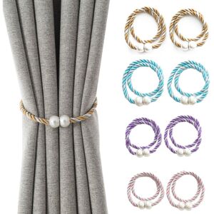 Linghhang - 8 Pack Magnetic Curtain Tiebacks Ball Cords Decorative Tie Backs Window Treatment Holdbacks Curtain Holders for Thin and Thick Curtains Linghhang - 8 Pack Magnetic Curtain Tiebacks Ball Cords Decorative Tie Backs Window Treatment Holdbacks Curtain Holders for Thin and Thick Curtains