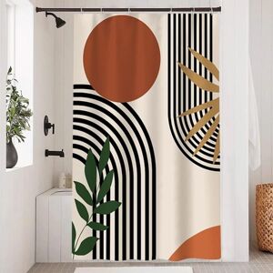 Linghhang - Abstract Shower Curtain, Black Lines Modern Minimalist Bathtub Anti Mold Waterproof Polyester Fabric Washable Bath Curtain 120x180cm Linghhang - Abstract Shower Curtain, Black Lines Modern Minimalist Bathtub Anti Mold Waterproof Polyester Fabric Washable Bath Curtain 120x180cm