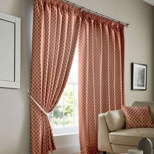 Alan Symonds - Jacquard Curtains Pencil Pleat Taped Heading Fully Lined, Polyester, Orange, 46 x 72 Alan Symonds - Jacquard Curtains Pencil Pleat Taped Heading Fully Lined, Polyester, Orange, 46 x 72