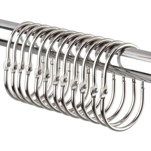 Alwaysh - 10 Pieces Shower Curtain Rings, Rustproof Shower Curtain Hooks for Bathroom, Oval Decorative Shower Curtain Rings Alwaysh - 10 Pieces Shower Curtain Rings, Rustproof Shower Curtain Hooks for Bathroom, Oval Decorative Shower Curtain Rings