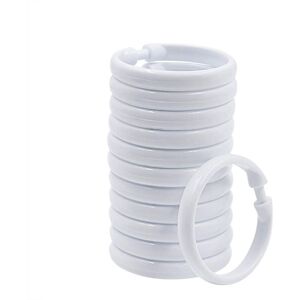 AlwaysH 12 Pack Plastic Shower Curtain Rings, Large Curtain Rings, O-Shaped Rings for Door Window Curtain (White) AlwaysH 12 Pack Plastic Shower Curtain Rings, Large Curtain Rings, O-Shaped Rings for Door Window Curtain (White)