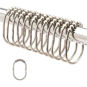 12PCS Shower Curtain Hooks, Double Glide Shower Curtain Rings - Rust Resistant Metal Rollers for Bathroom - Alwaysh 12PCS Shower Curtain Hooks, Double Glide Shower Curtain Rings - Rust Resistant Metal Rollers for Bathroom - Alwaysh