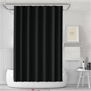 Alwaysh - 180 x 180 cm Mildew Proof Shower Curtain Waterproof Washable Fabric Shower Curtain with 12 Shower Curtain Rings Black Alwaysh - 180 x 180 cm Mildew Proof Shower Curtain Waterproof Washable Fabric Shower Curtain with 12 Shower Curtain Rings Black