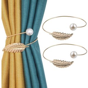 Alwaysh - 2 Pack Random Twisted Curtain Tiebacks - Decorative Pearl Leaf Rope Buckles for Home Office (Gold) Alwaysh - 2 Pack Random Twisted Curtain Tiebacks - Decorative Pearl Leaf Rope Buckles for Home Office (Gold)