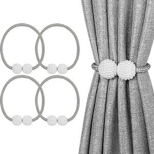 Alwaysh - 4pcs Magnetic Curtain Tiebacks for Curtains, Curtains and Magnet Tiebacks, for Home Decor, Office, Hotel Window Decor (Grey) Alwaysh - 4pcs Magnetic Curtain Tiebacks for Curtains, Curtains and Magnet Tiebacks, for Home Decor, Office, Hotel Window Decor (Grey)