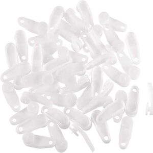 Alwaysh - 50 Pieces Curtain Slider Hook, White Plastic Shower Curtain Hook, Shower Curtain Rail Alwaysh - 50 Pieces Curtain Slider Hook, White Plastic Shower Curtain Hook, Shower Curtain Rail