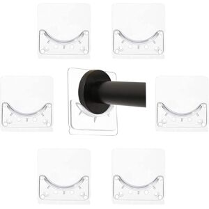 Alwaysh - 6Pcs Adhesive Curtain Rod Holder Bath Curtain Rod Pole Holder Wall Mounted Towel Closet Pole Rod Hooks Shower Bar Mount Rod Holder for Home Alwaysh - 6Pcs Adhesive Curtain Rod Holder Bath Curtain Rod Pole Holder Wall Mounted Towel Closet Pole Rod Hooks Shower Bar Mount Rod Holder for Home