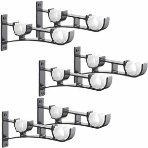 AlwaysH 6pcs Heavy Duty Metal Curtain Rod,Double Curtain Rod Bracket,Aluminum Curtain Rod Bracket,Black Curtain Rod Bracket AlwaysH 6pcs Heavy Duty Metal Curtain Rod,Double Curtain Rod Bracket,Aluminum Curtain Rod Bracket,Black Curtain Rod Bracket