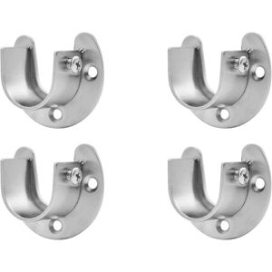 Alwaysh - Steel Rod Bracket, 4 Pieces Stainless Steel Wardrobe Rod Bracket, for Wardrobe Bar Alwaysh - Steel Rod Bracket, 4 Pieces Stainless Steel Wardrobe Rod Bracket, for Wardrobe Bar