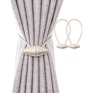 Alwaysh - Magnetic Curtain Tiebacks with Upgrade Larger Magnet, 2 Pack 48cm Drapery Holdbacks for Indoor and Outdoor Curtain - Beige Alwaysh - Magnetic Curtain Tiebacks with Upgrade Larger Magnet, 2 Pack 48cm Drapery Holdbacks for Indoor and Outdoor Curtain - Beige