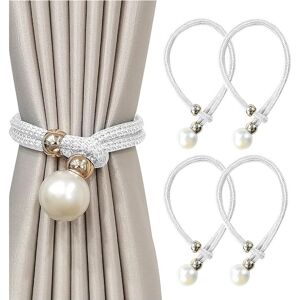 Alwaysh - Pieces Curtain Tiebacks, Large Beaded Curtain Holdbacks for Home, Office, Etc. Decoration (White) Alwaysh - Pieces Curtain Tiebacks, Large Beaded Curtain Holdbacks for Home, Office, Etc. Decoration (White)