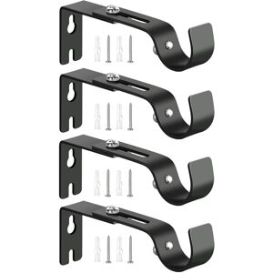AlwaysH Premium Curtain Rod Wall Brackets - 4 Adjustable Hooks, High Hardness Iron Brackets AlwaysH Premium Curtain Rod Wall Brackets - 4 Adjustable Hooks, High Hardness Iron Brackets