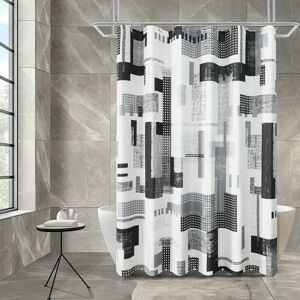 DEWDAT Black and Gray Shower Curtain Black and White Bathroom Shower Curtain Geometric Water Repellent Shower Curtain Set with Heavy Duty Gray Bathroom DEWDAT Black and Gray Shower Curtain Black and White Bathroom Shower Curtain Geometric Water Repellent Shower Curtain Set with Heavy Duty Gray Bathroom