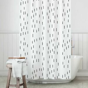 DEWDAT Black and White Shower Curtain - Trendy Boho Shower Curtain (Waterproof 72 x 72) Modern Shower Curtain Set (12 Metal Rings Included) / Knot and Style DEWDAT Black and White Shower Curtain - Trendy Boho Shower Curtain (Waterproof 72 x 72) Modern Shower Curtain Set (12 Metal Rings Included) / Knot and Style