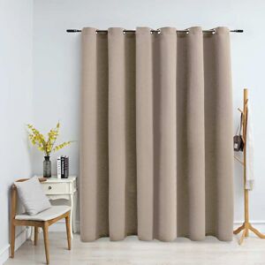 Blackout Curtain with Metal Rings Beige 290x245 cm Vidaxl Blackout Curtain with Metal Rings Beige 290x245 cm Vidaxl