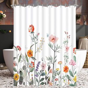 CCYKXA 180 x 180 cm Red Flower Shower Curtain Weighted Hem Anti-Mold Fabric Waterproof Washable Polyester Fabric with Eyelets and 12 Shower Curtain Rings CCYKXA 180 x 180 cm Red Flower Shower Curtain Weighted Hem Anti-Mold Fabric Waterproof Washable Polyester Fabric with Eyelets and 12 Shower Curtain Rings