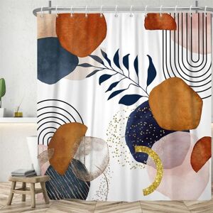 CCYKXA 180Lx180Hcm Abstract Shower Curtain, Boho Terracotta Shower Curtain Black Lines Bath Curtain Anti-Mold Waterproof Polyester Fabric Washable Bathroom CCYKXA 180Lx180Hcm Abstract Shower Curtain, Boho Terracotta Shower Curtain Black Lines Bath Curtain Anti-Mold Waterproof Polyester Fabric Washable Bathroom