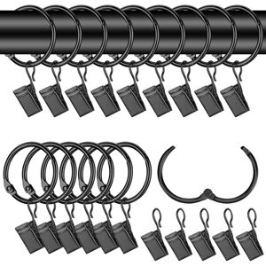 Ccykxa - Black) 42 Pcs Curtain Rings 32mm With Clip - Metal Curtain Clips For Shower Rod Sliding Ccykxa - Black) 42 Pcs Curtain Rings 32mm With Clip - Metal Curtain Clips For Shower Rod Sliding