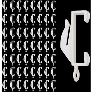 Ccykxa - White) Curtain Track Glides, Curtain Hooks, 50 Pcs Plastic Curtain Hooks, Curtain Track Glides for Hanging and Moving Shower Curtain, Window Ccykxa - White) Curtain Track Glides, Curtain Hooks, 50 Pcs Plastic Curtain Hooks, Curtain Track Glides for Hanging and Moving Shower Curtain, Window