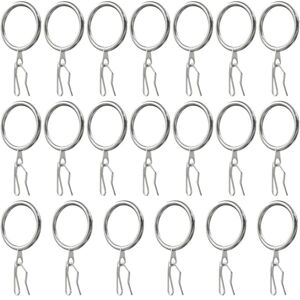 Csparkv - 20 Pieces Curtain Rings, Metal Curtain Rings and Metal Curtain Hooks, for Curtains, Door Curtains, Shower Curtains (Shiny Nickel) Csparkv - 20 Pieces Curtain Rings, Metal Curtain Rings and Metal Curtain Hooks, for Curtains, Door Curtains, Shower Curtains (Shiny Nickel)