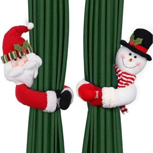 CSPARKV 2pcs Christmas Curtain Tiebacks Santa Claus Snowman Curtain Holdbacks Buckle Window Decoration Wine Bottle Holder Christmas Decoration for CSPARKV 2pcs Christmas Curtain Tiebacks Santa Claus Snowman Curtain Holdbacks Buckle Window Decoration Wine Bottle Holder Christmas Decoration for