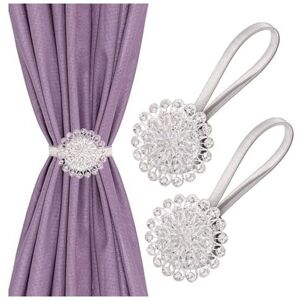 Csparkv - 32cm Crystal Magnetic Curtain Tiebacks, 2PCS Magnetic Curtain Buckles, Holdbacks with Spring Wire, No Drilling, Decoration for Home Office Csparkv - 32cm Crystal Magnetic Curtain Tiebacks, 2PCS Magnetic Curtain Buckles, Holdbacks with Spring Wire, No Drilling, Decoration for Home Office