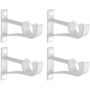 Csparkv - 4 Pack Aluminum Alloy Curtain Rod Brackets for Walls, Curtain Rod Holder, White Csparkv - 4 Pack Aluminum Alloy Curtain Rod Brackets for Walls, Curtain Rod Holder, White