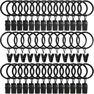 Csparkv - 40 Pieces Curtain Rings, Heavy Duty Curtain Clips Curtain Rings with Clip, Rustproof Curtain Rings for Curtain Rod 32mm Inner Diameter Csparkv - 40 Pieces Curtain Rings, Heavy Duty Curtain Clips Curtain Rings with Clip, Rustproof Curtain Rings for Curtain Rod 32mm Inner Diameter