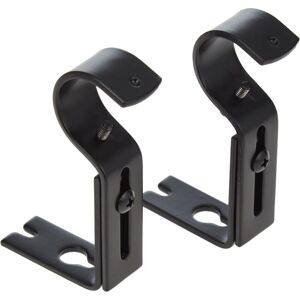 Csparkv - Adjustable Curtain Rod Wall Bracket, 2 Pack, Black Csparkv - Adjustable Curtain Rod Wall Bracket, 2 Pack, Black