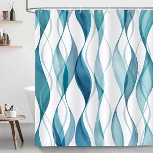 CSPARKV Modern Abstract Striped Geometric Shower Curtain Polyester Fabric Anti-Mold Waterproof Washable Bathroom Curtain 180 x 180 cm with 12 Hooks for CSPARKV Modern Abstract Striped Geometric Shower Curtain Polyester Fabric Anti-Mold Waterproof Washable Bathroom Curtain 180 x 180 cm with 12 Hooks for