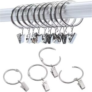 Tonchean - Curtain Accessories, 30 pcs Curtain Rings with Clips, Strong Drapery Clips, Tension Rod Bracket Hooks, Inner Diameter Metal Eyelets Tonchean - Curtain Accessories, 30 pcs Curtain Rings with Clips, Strong Drapery Clips, Tension Rod Bracket Hooks, Inner Diameter Metal Eyelets