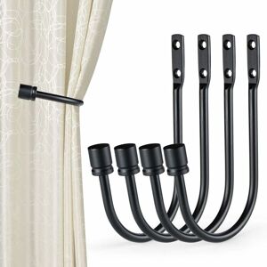 Briday - Curtain Holdbacks, 4Pcs U-Shaped Hook Wall Mounted Curtain Tassel Tieback Drapery Hook Tieback Curtain Accessories (Black Briday - Curtain Holdbacks, 4Pcs U-Shaped Hook Wall Mounted Curtain Tassel Tieback Drapery Hook Tieback Curtain Accessories (Black