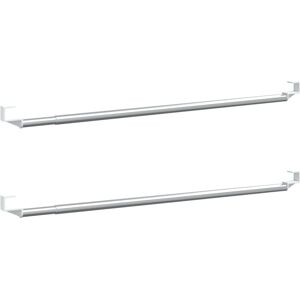 vidaXL Adjustable Curtain Rails White Silver 40-60cm 2 pcs vidaXL Adjustable Curtain Rails White Silver 40-60cm 2 pcs