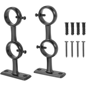 Tlily - Curtain Rod Bracket, 2Pcs Double Holder, Brackets Hooks for Living Room Bedroom Rods Tlily - Curtain Rod Bracket, 2Pcs Double Holder, Brackets Hooks for Living Room Bedroom Rods
