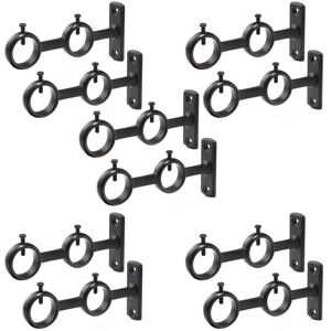TLILY Curtain Rod Holder, 10 Pieces Double Curtain Rod Brackets, Curtain Rod Holders Hooks for Bedroom Living Room TLILY Curtain Rod Holder, 10 Pieces Double Curtain Rod Brackets, Curtain Rod Holders Hooks for Bedroom Living Room